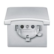 Schuko-Steckdoseneinsatz IP44 alusilber 20 EUGKB-33-101 