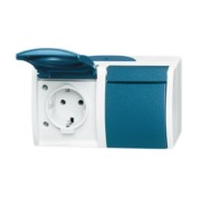 Schuko-Steckdose 2f.gr/bgn waagerecht 20/2 EW-53 