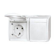 Schuko-Steckdose 2f. mit Klappdeckel 20/2 EW-54 