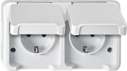 SCHUKO-Doppel-Steckdose polarweiß MEG2320-8019 