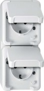 SCHUKO-Doppel-Steckdose polarweiß, mit BRS MEG2328-8019 