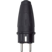 Gummi-SCHUKO-Stecker sw DE FR BE Schutzkon. 123251 