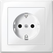SCHUKO-Steckdose pws/gl volle Abdeckplatte MEG2300-1419 