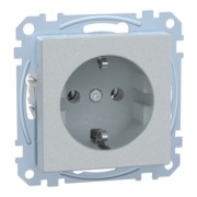 SCHUKO-Steckdose alu mit Steckklemme MEG2301-0460 