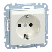 SCHUKO-Steckdose pws/gl mit Schriftfeld MEG2302-0319 