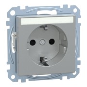 SCHUKO-Steckdose alu Ko.Licht Schriftfeld MEG2303-0460 