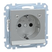 SCHUKO-Steckdose alu Lichtausl.LED-Bel. MEG2304-0460 