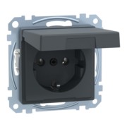 SCHUKO-Steckdose anth Klappdeckel MEG2311-0414 