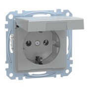SCHUKO-Steckdose alu Klappdeckel MEG2311-0460 