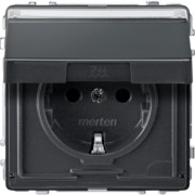 SCHUKO-Steckdose anth Klappd.Schriftfeld MEG2312-7214 