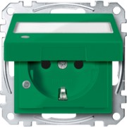 SCHUKO-Steckdose SV gn Klappd.Li.Schrift. MEG2313-0304 