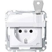 SCHUKO-Steckdose aws/gl Klappdeckel MEG2315-0325 
