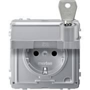 SCHUKO-Steckdose alu Klappd.Schriftfeld MEG2316-7260 