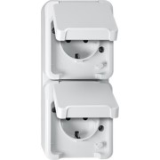 SCHUKO-Doppel-Steckdose polarweiß, mit BRS MEG2328-8019 