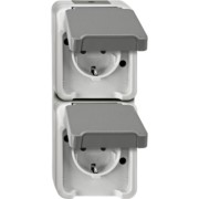 SCHUKO-Doppel-Steckdose lichtgrau MEG2329-8029 