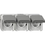 SCHUKO-Dreifach-Steckdose lichtgrau MEG2391-8029 