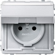 Steckdose alu Schuko.stift Klappd. MEG2612-7260 