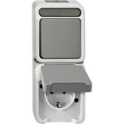 Kombi-SCHUKO-Steckdose lgr Schließer 1-pol. MEG3497-8029 