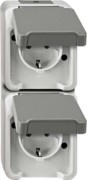SCHUKO-Doppel-Steckdose lichtgrau MEG2329-8029 