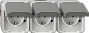 SCHUKO-Dreifach-Steckdose lichtgrau MEG2391-8029 