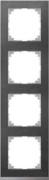 Decor-Rahmen 4-fach Schiefer/aluminium MEG4040-3669 
