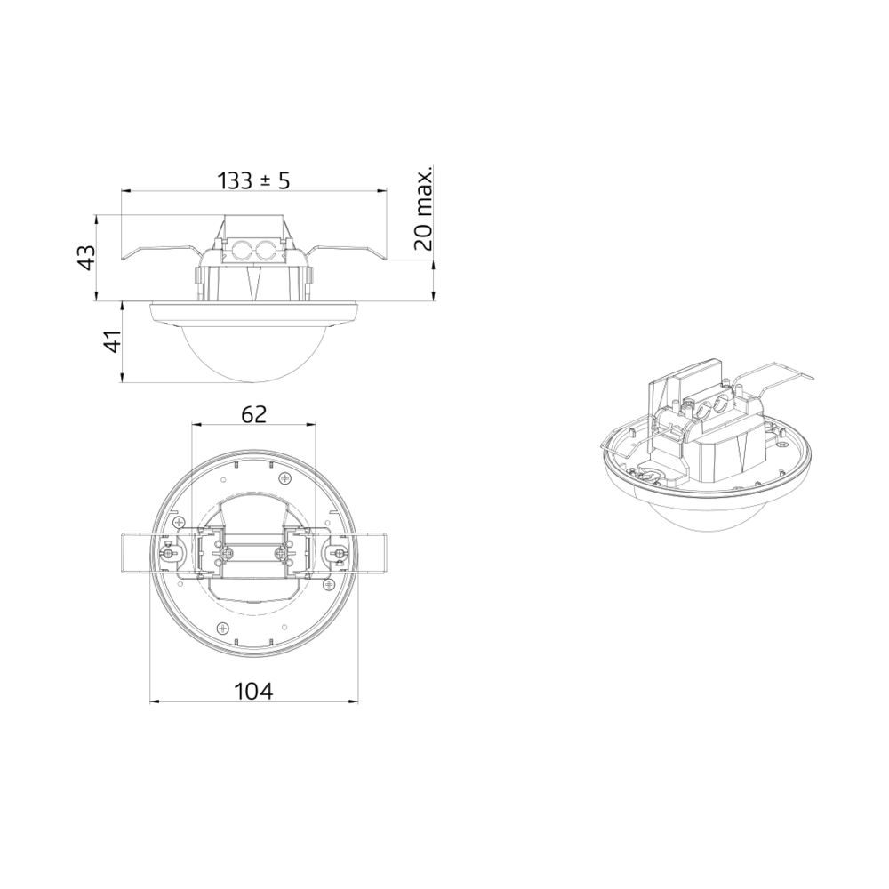 Bewegungsmelder-Set VE10 Deckenmontage 10 x BL4-DE (VE10) 