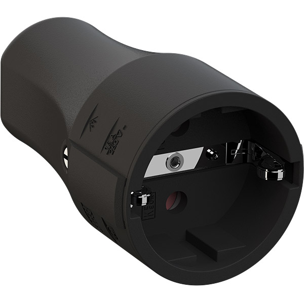 Montagekupplung 2p+Schutzkontakt sw 960.103 