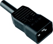 Kaltgerätestecker C20 sw 16A/250VAC,65 Grad 915.175 