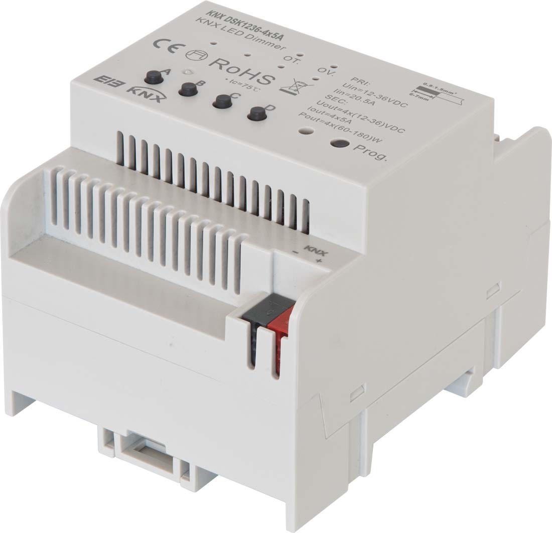 KNX-Dimmer Unicolor 4x5A 33,6-100,8W KNXDSK1236-4x5A 