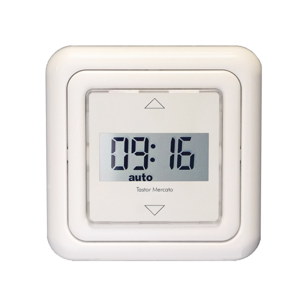 Rollladensteuerung m. LCD Tagesprg.+Mem/Zufall Tastor Mercato rws 