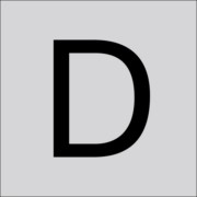 RZB Buchstabe D sw 120mm groß 99223.013.D 