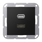 Multimedia-Anschlusssystem graphitschwarz matt MA A 1163 SWM 