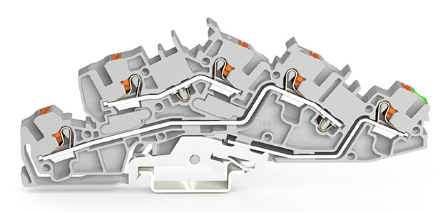 Installationsetagenklemme 4 mm² mit Drücker 2205-7645 