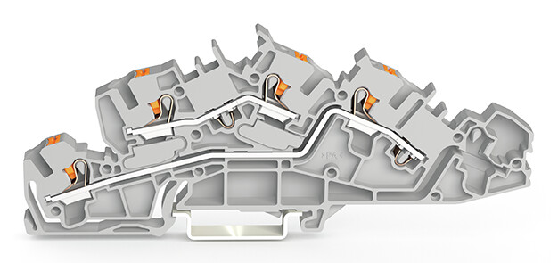 Installationsetagenklemme 4 mm² mit Drücker 2205-7642 