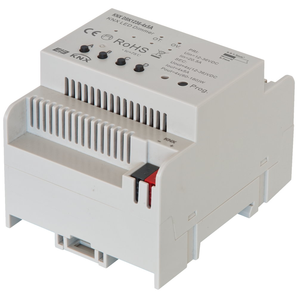KNX-Dimmer Unicolor 4x5A 33,6-100,8W KNXDSK1236-4x5A 