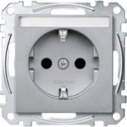 SCHUKO-Steckdose alu mit Schriftfeld MEG2302-0460 