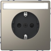 SCHUKO-Steckdose nickelmet mit Schriftfeld MEG2302-6050 