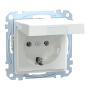 SCHUKO-Steckdose aws/gl Klappdeckel MEG2310-0325 