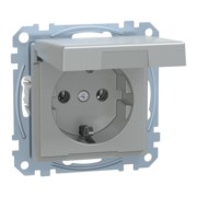 SCHUKO-Steckdose alu Klappdeckel MEG2310-0460 