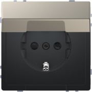 SCHUKO-Steckdose nickelmet mit Klappdeckel MEG2310-6050 