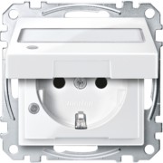 SCHUKO-Steckdose pws/gl Klappd.Li.Schrift. MEG2313-0319 