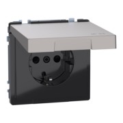 SCHUKO-Steckdose nickelmet mit Klappdeckel MEG2314-6050 