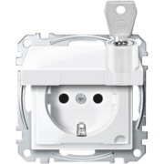 SCHUKO-Steckdose pws/gl Klappdeckel MEG2315-0319 