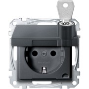 SCHUKO-Steckdose anth Klappdeckel MEG2315-0414 