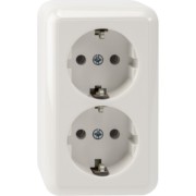 SCHUKO-Doppel-Steckdose polarweiß AP MEG2421-8719 