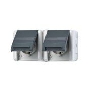 SCHUKO-Steckdose 2-fach IP44 m.Beschr.waage. 8220 KINAW 