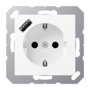 SCHUKO Steckdose mit USB Typ A 1520-18 WWM 