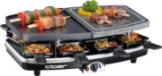 Raclette-Grill 8Pfän,Naturstein+Alu 6435 sw/si 
