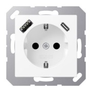 SCHUKO Steckdose mit USB Typ AC A 1520-15 CA WWM 