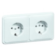 Steckdose SCHUKO 2fach rws erh.Berührungss. H 80.6512 SI/572.02 